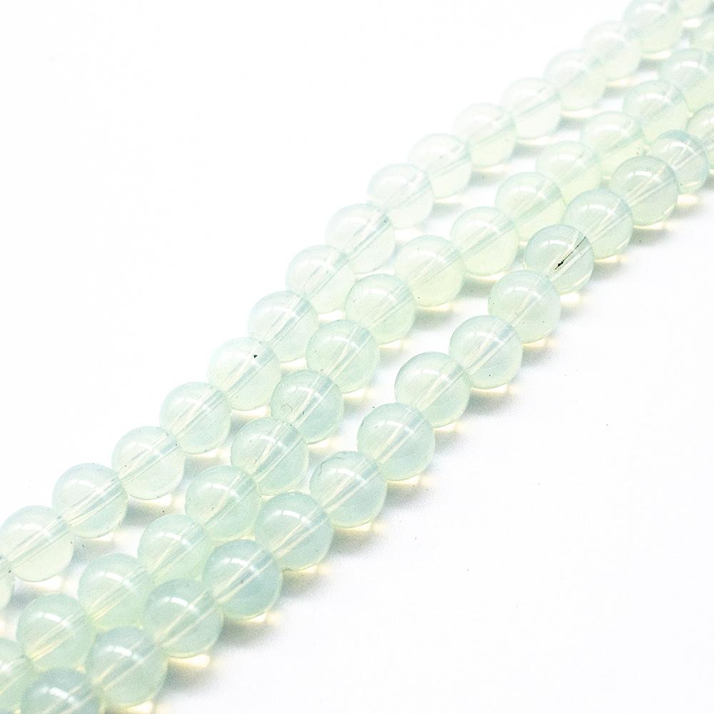 Milky Glass Beads 8mm - Clear Opal