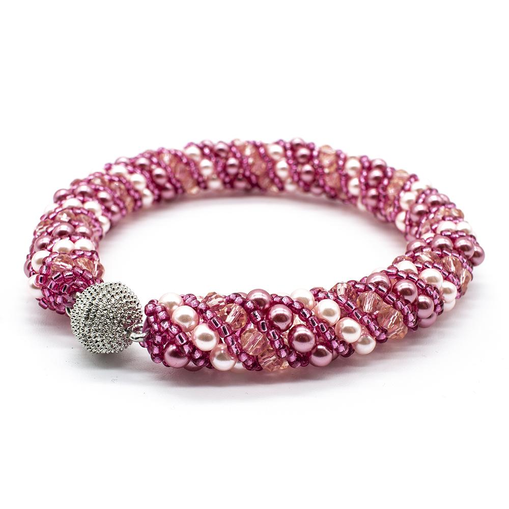 Russian Spiral 2 Necklace Bracelet - Pink Rose