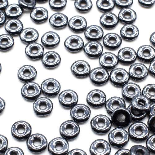 4mm Czech glass glass beads ring 4mm 5g 180pcs - hematite — pack of 5, high-quality two-hole beads ideal for jewelry making, bead weaving…