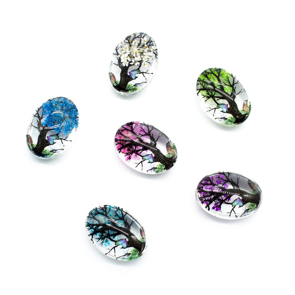 Everbloom Cabochon Oval 25mm  - Mix of 6