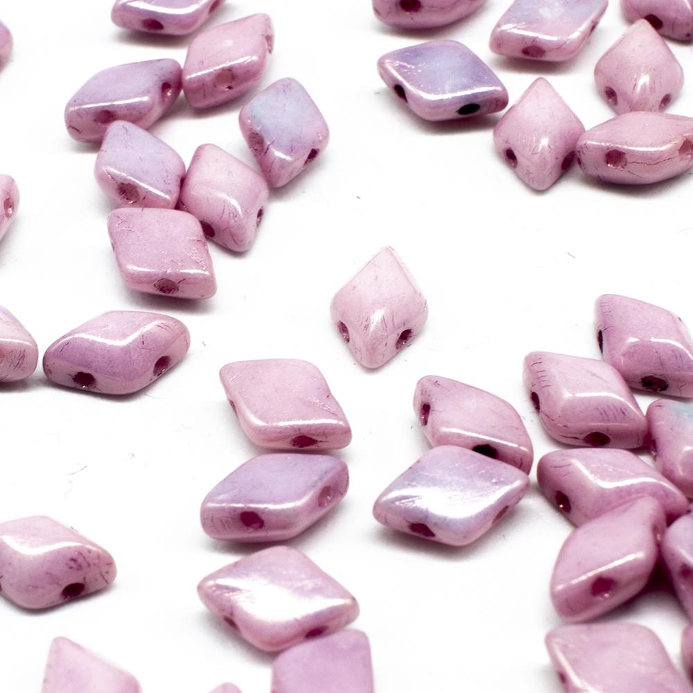 GemDuo Beads 8x5mm 10g - Luster Metallic Pink