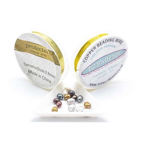 Birds Nest Pendant gold jewelry making kit — DIY set with beads and instructions for creating handmade jewelry