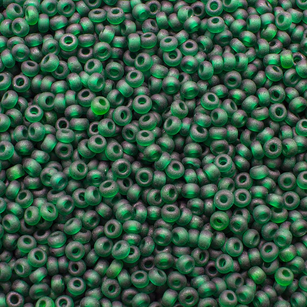 FGB Seed Beads Size 12 Frost Dk Green - 50g