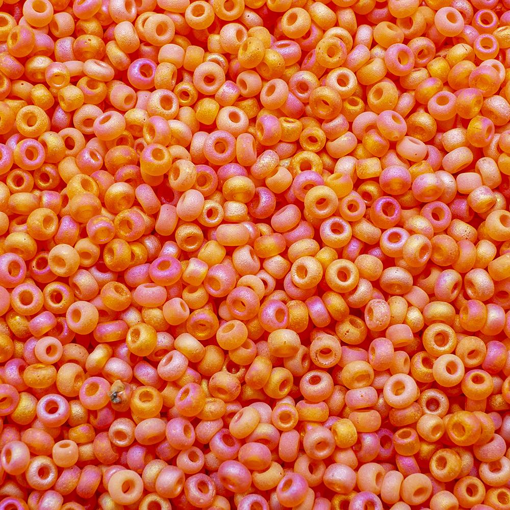 FGB Seed Beads Size 12 Frosted Pink Peach - 50g