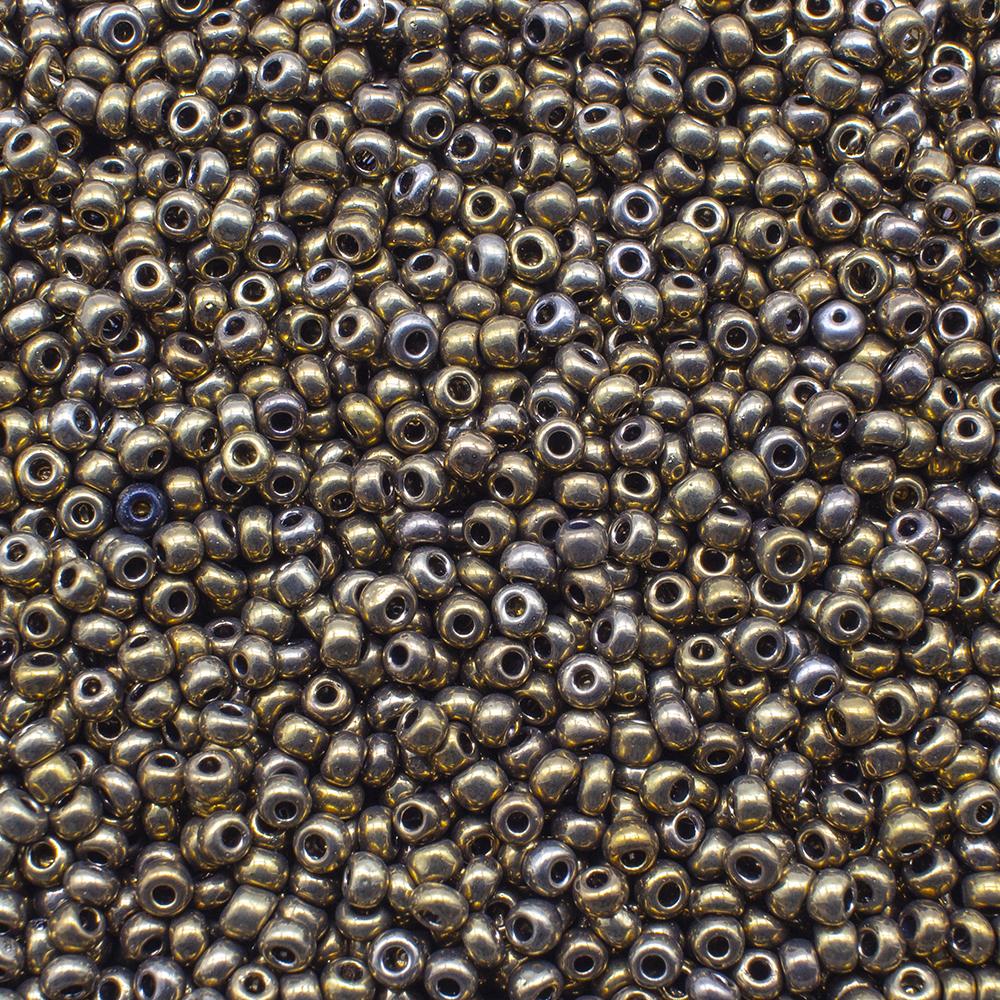 FGB Seed Beads Size 12 Met Gold Nickel - 50g