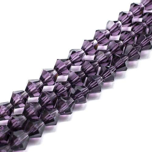 8mm crystal bicone beads purple — faceted for jewelry making and beadwork