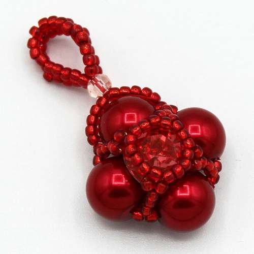 Cassandra Pendant red jewelry making kit — DIY set with beads and instructions for creating handmade jewelry