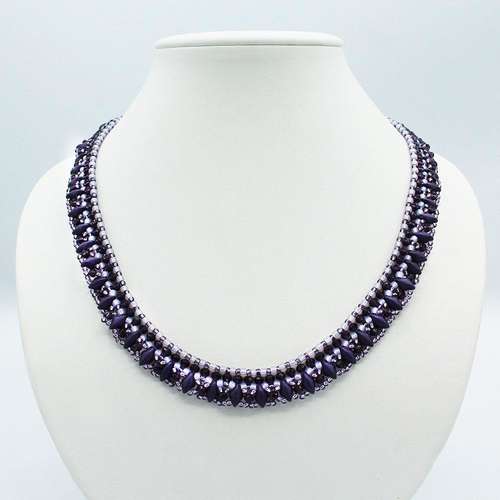 Athena GemDuo Necklace dark tanzanite necklace making kit — DIY set with beads and instructions for creating handmade jewelry