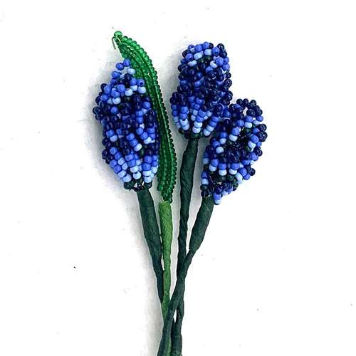 Beaded Lavender Flowers shaded blue lavender jewelry making kit — DIY set with beads and instructions for creating handmade jewelry