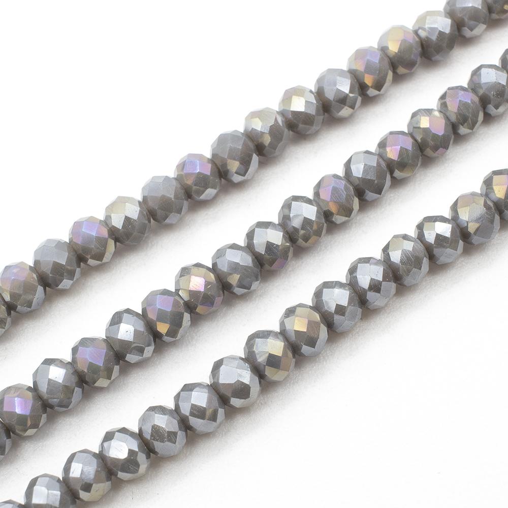 4mm crystal beads opal light grey, pack of 130 — faceted for jewelry making and beadwork