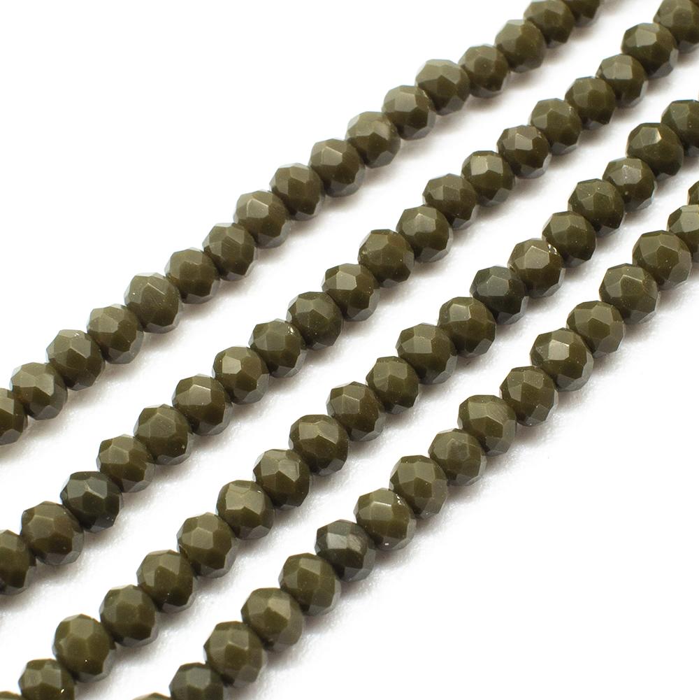 Crystal Rondelle 2x3mm - Army Green 150pcs