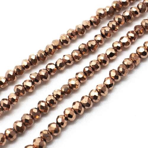 3mm crystal beads copper plate — faceted for jewelry making and beadwork