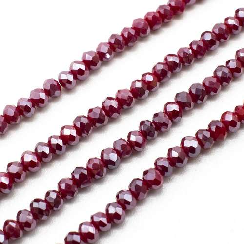 3mm crystal beads royal red ab — AB finish, faceted for jewelry making and beadwork