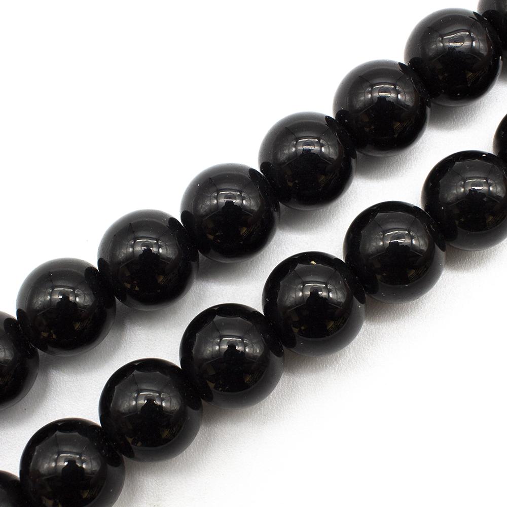 Synthetic Onyx Round Beads 12mm 16" String