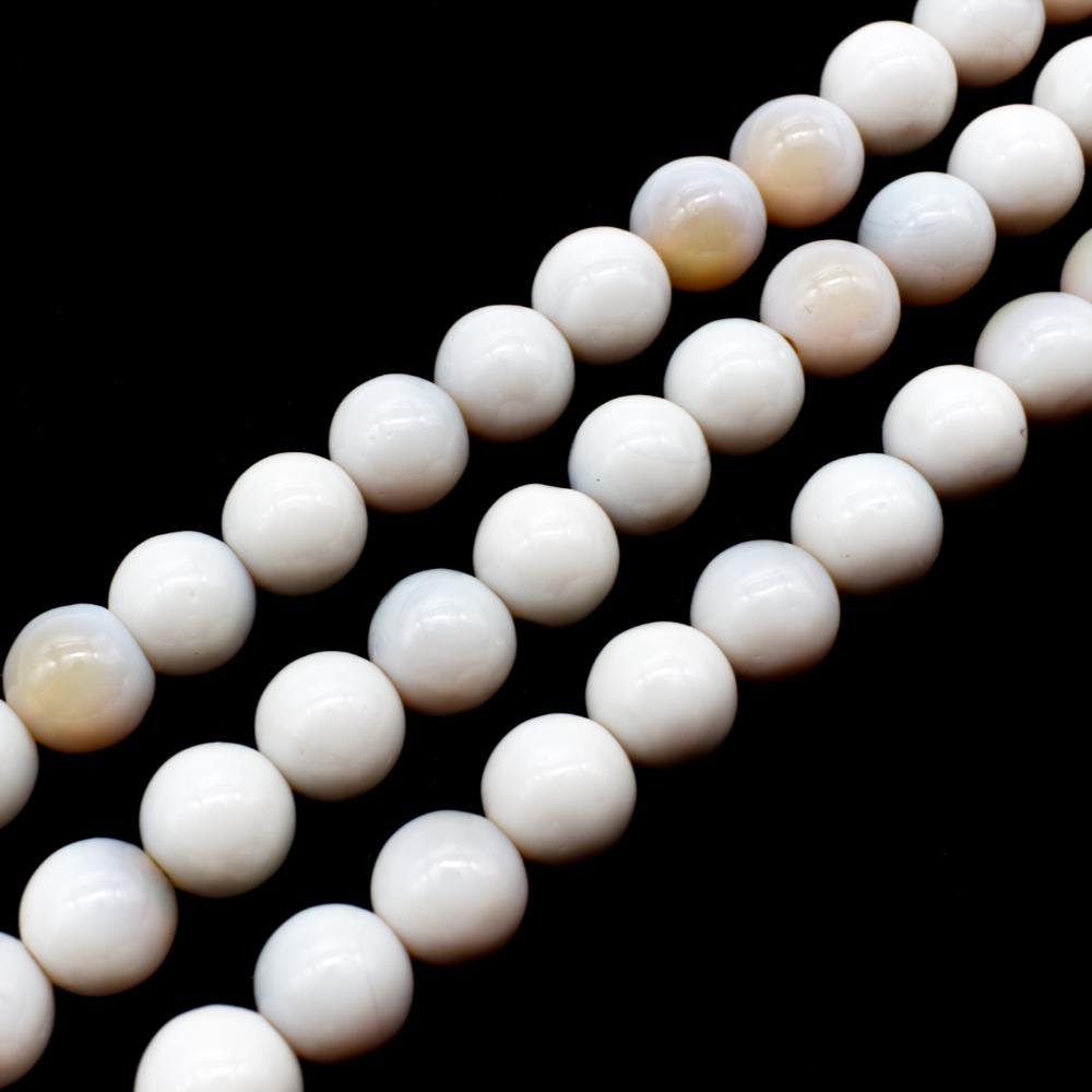 Opal Marble Cream Round - 6mm