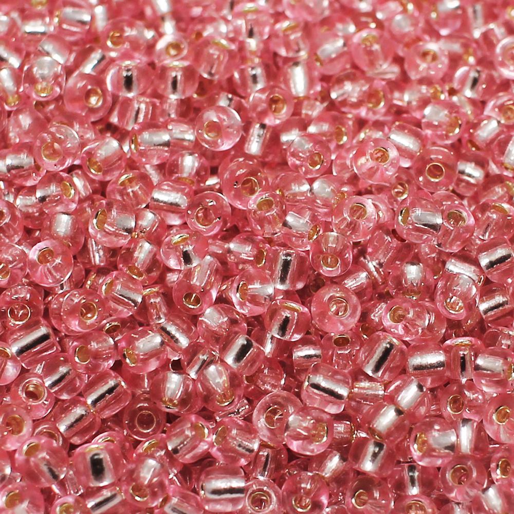 FGB Seed Beads Size 6 Silver Lined Blush - 50g
