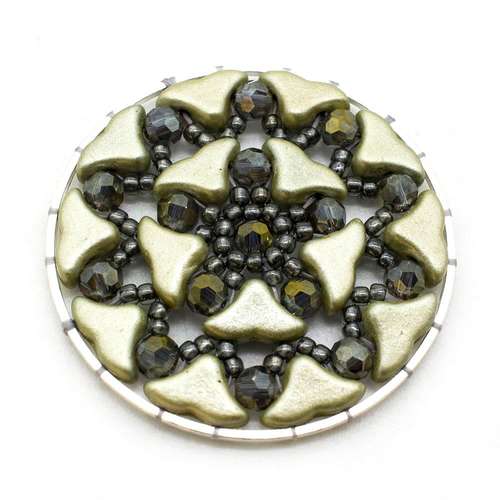 Helios Ring Pendant Sage jewelry making kit — DIY set with beads and instructions for creating handmade jewelry