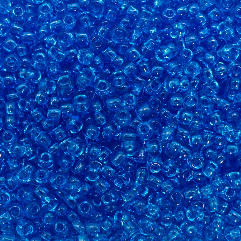 FGB Seed Bead Size 8 - Transparent Caribbean Blue 50g