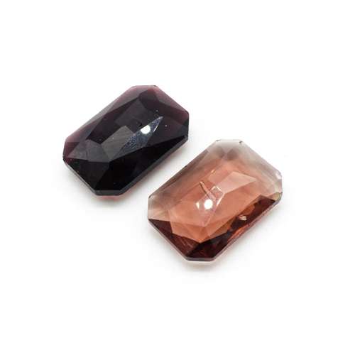 Glass Amethyst Large Rectangle 27x19mm