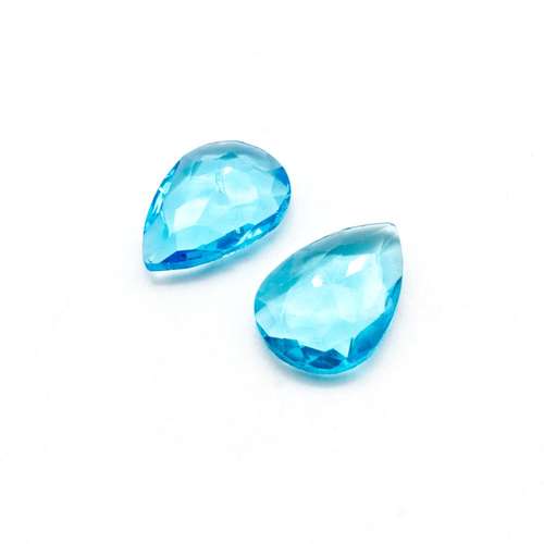 Glass Cyan Medium Drop 25x18mm