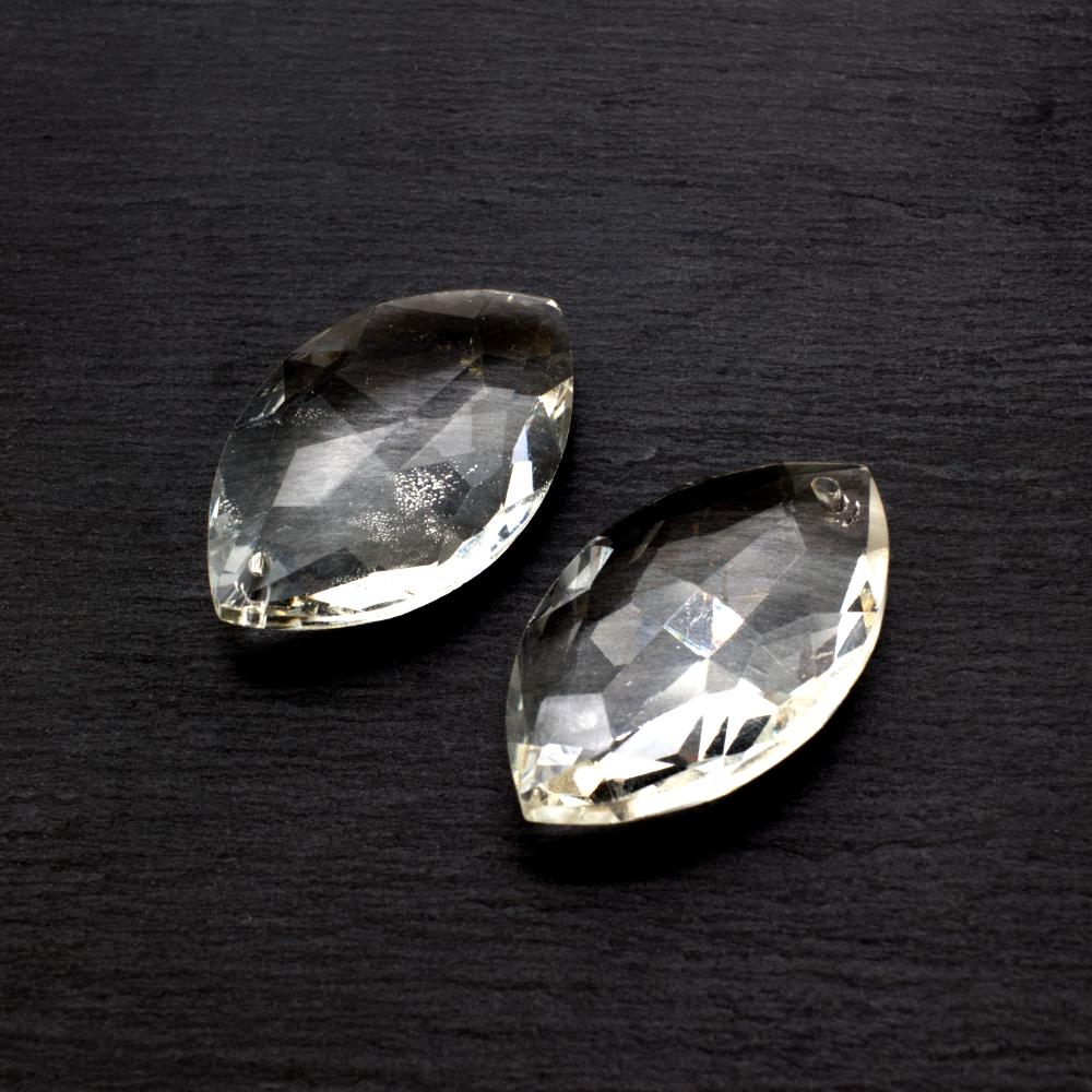 Glass Clear Extra Large Diamond 37x22mm