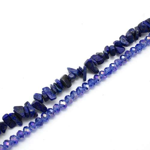 Semi Precious Charm bracelet lapis bracelet making kit — DIY set with beads and instructions for creating handmade jewelry