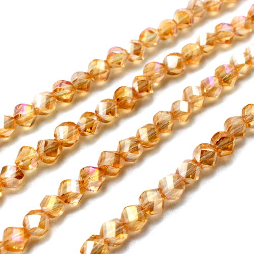 4mm crystal beads topaz ab — AB finish, faceted for jewelry making and beadwork