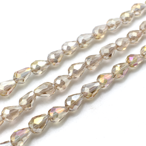 7mm crystal beads light champagne ab — AB finish, faceted for jewelry making and beadwork