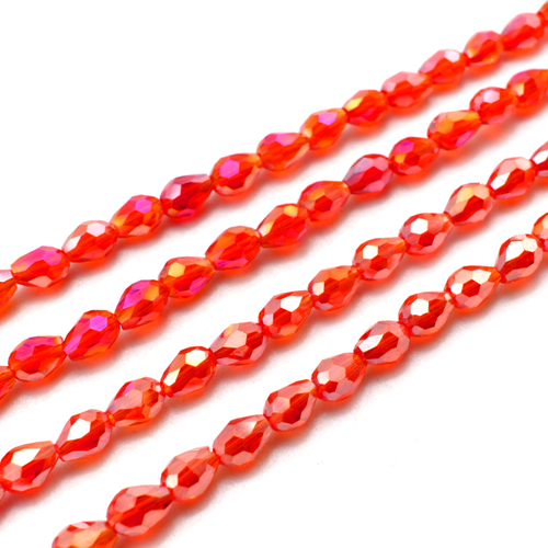 Crystal Drop 4x6mm - Red Shimmer