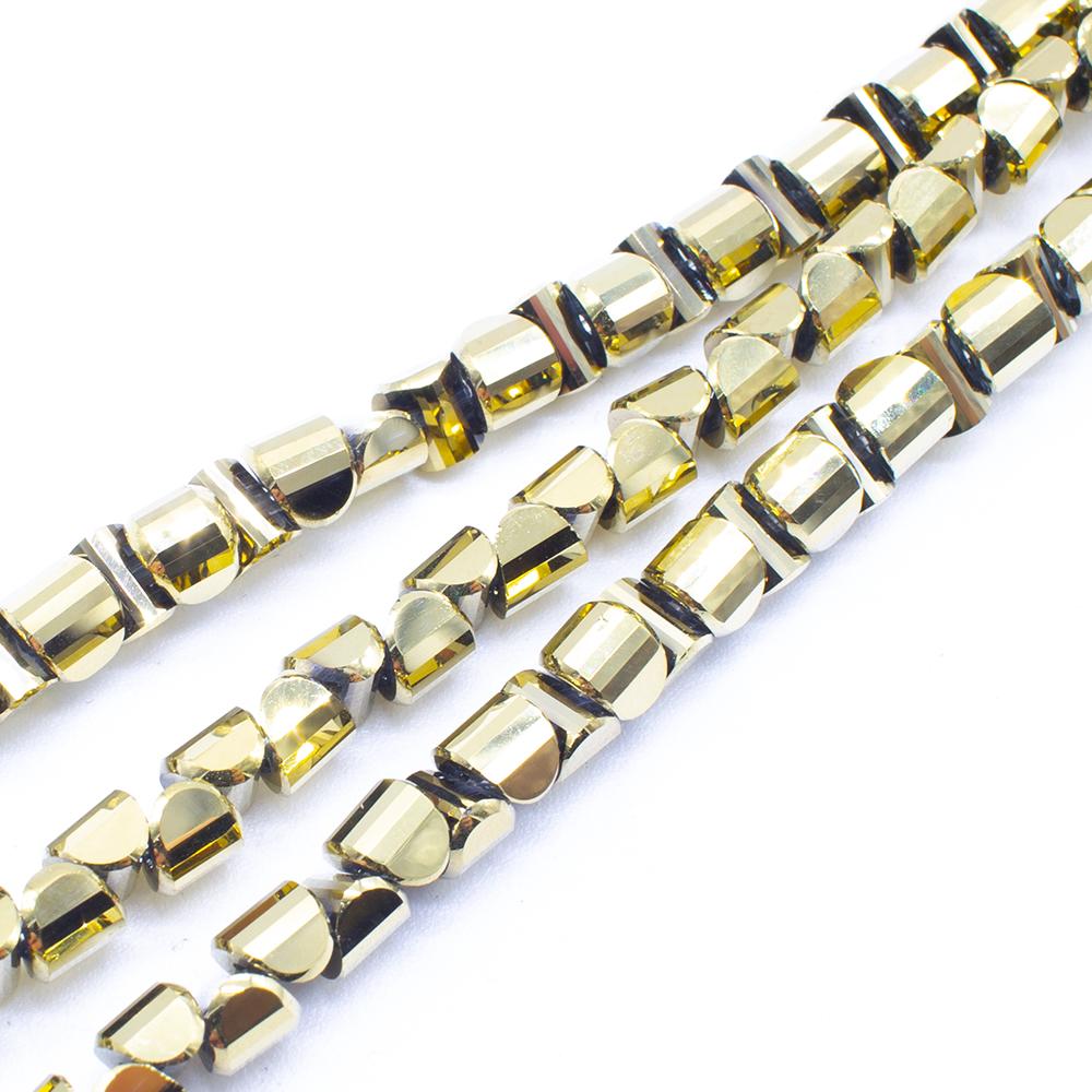 Crystal Saddle Beads 6mm 60pcs - Gold