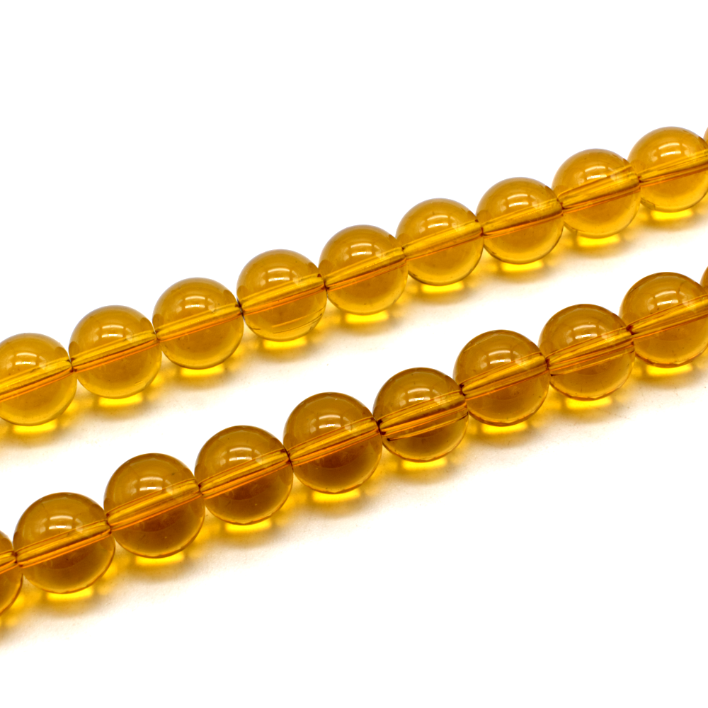 Glass Beads round 12mm - Lt Topaz
