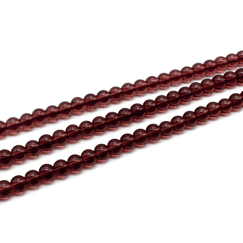 Glass Beads Round 6mm - Dark Amethyst