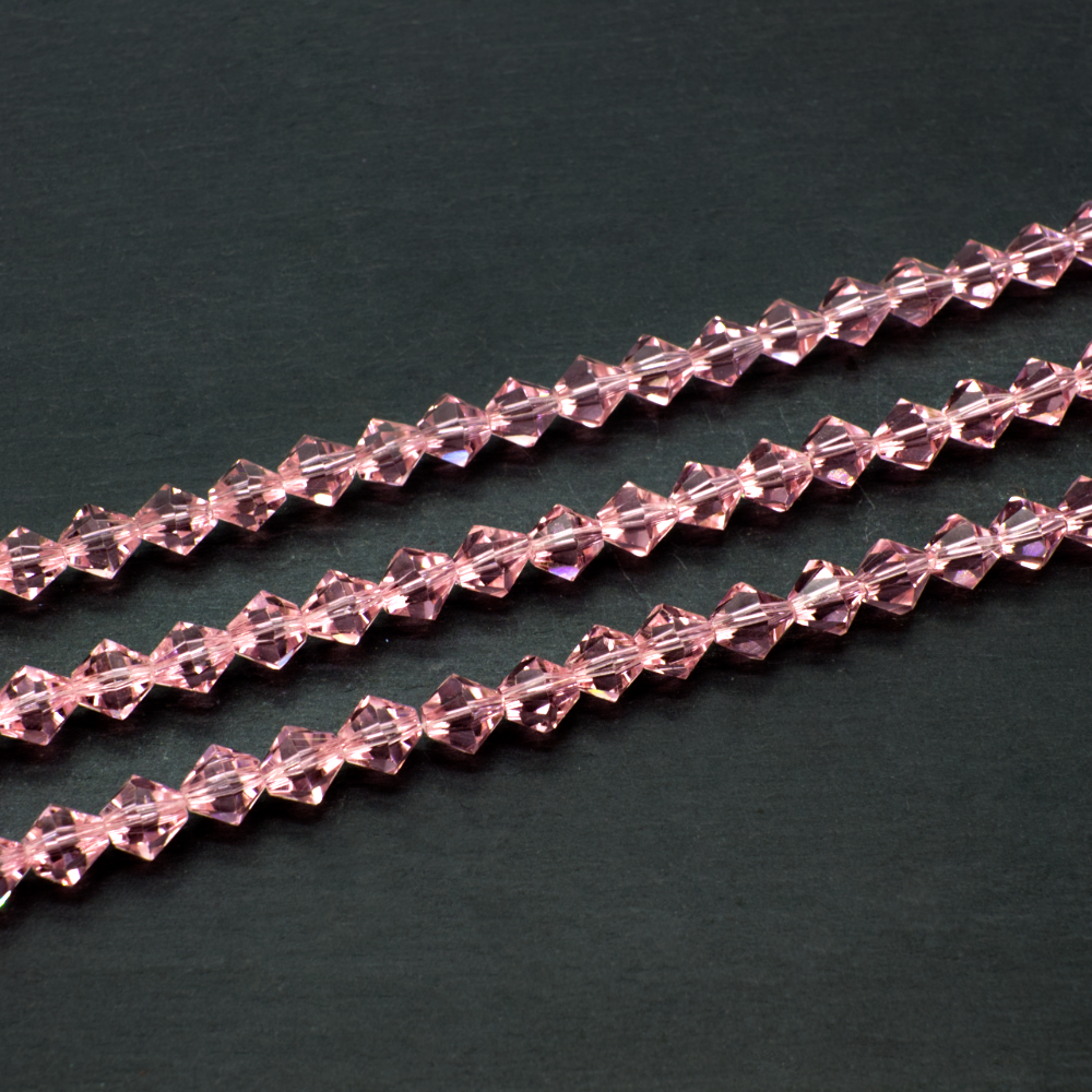 Glass Bicone beads 6mm - Pink