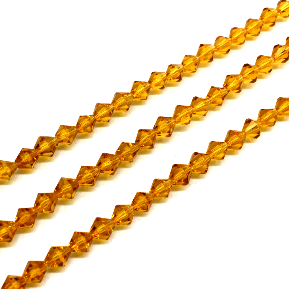 Glass Bicone 6mm - Amber