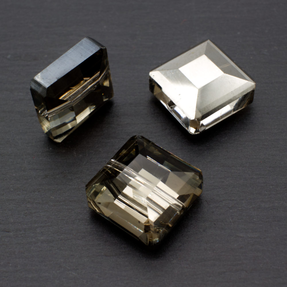 Crystal Square 14mm - Silver Dust 8pcs