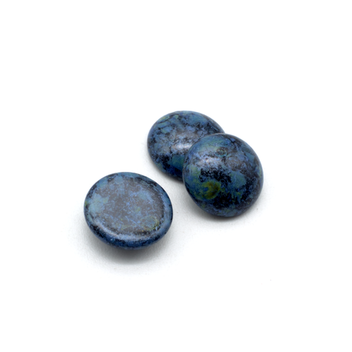 Par Puca Cabochon - 14mm - Metallic Mat Blue Spotted