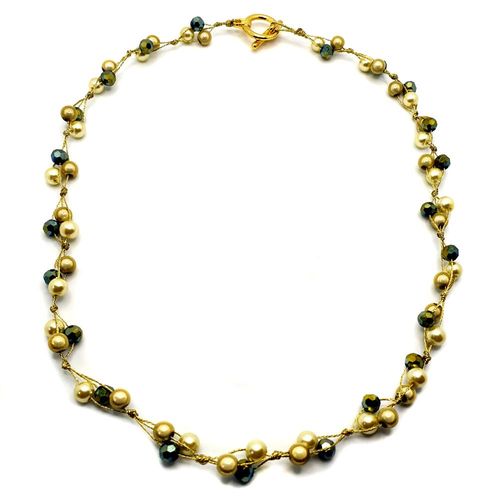 Knotted Jewellery lemon chiffon jewelry making kit — DIY set with beads and instructions for creating handmade jewelry