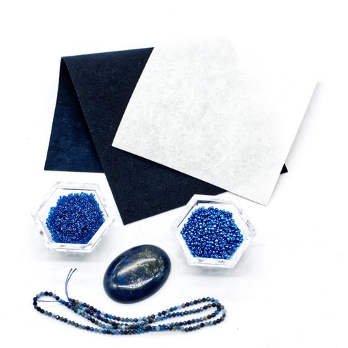 BC Week4/5 2022 - Bead Embroidery - Dyed Lapis