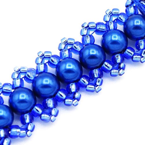 Jasmine Bracelet Makes 4 sapphire blue bracelet making kit — DIY set with beads and instructions for creating handmade jewelry