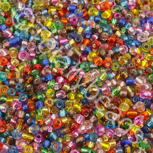 Seed Beads Silver Lined  Mixed - Size 11 100g