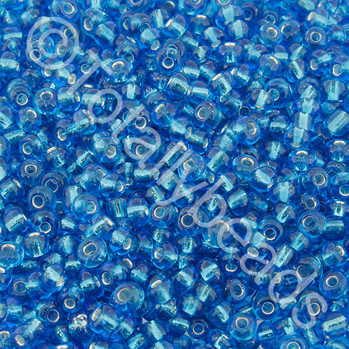 Seed Beads Silver Lined  Turquoise - Size 8 100g