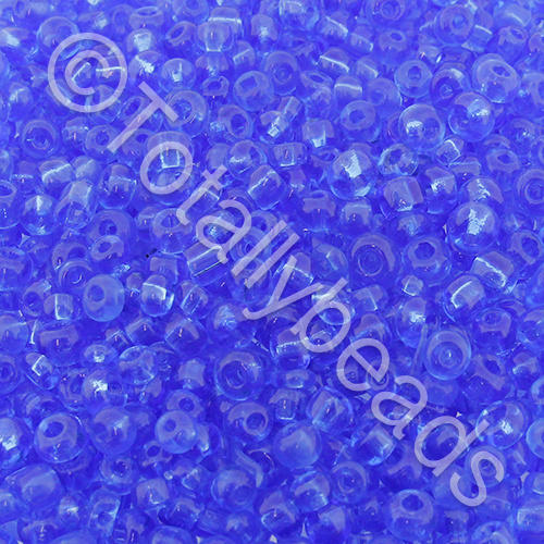 Seed Beads Transparent  Blue - Size 8 100g