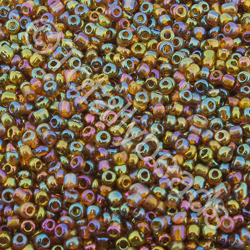 Seed Beads Transparent Rainbow  Brown - Size 11
