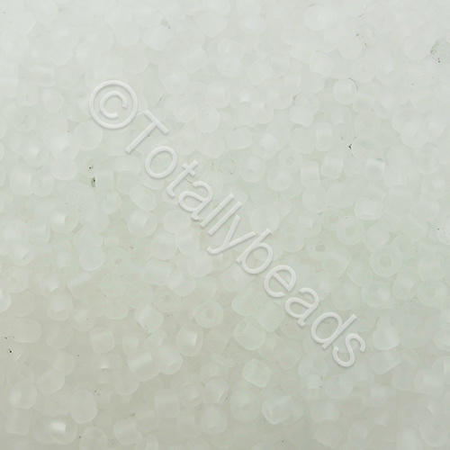 Seed Beads Transparent Frosted  Clear - Size 11 100g