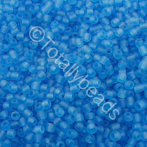 Seed Beads Transparent Frosted  Turquoise - Size 11 100g