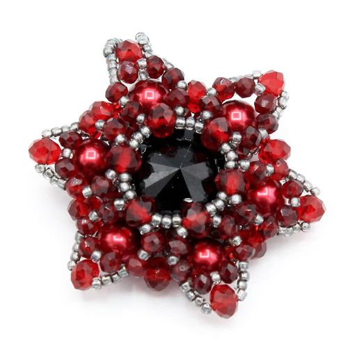 Star Pendant Makes 2 ruby red jewelry making kit — DIY set with beads and instructions for creating handmade jewelry