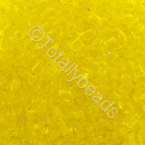 Seed Beads Transparent  Yellow - Size  6 100g