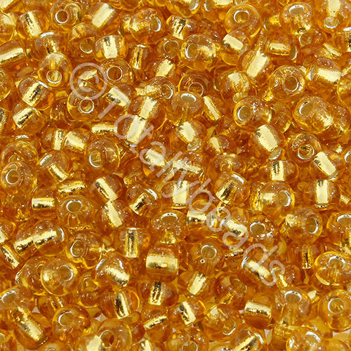 Seed Beads Silver Lined  Gold - Size 6 100g