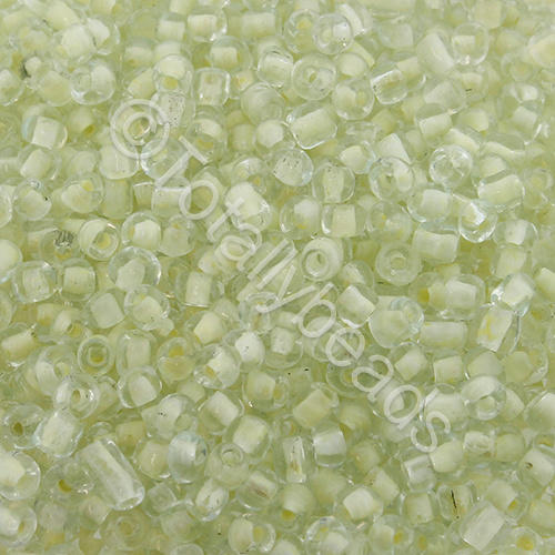 Seed Beads Colour Lined Yellow - Size 8 100g