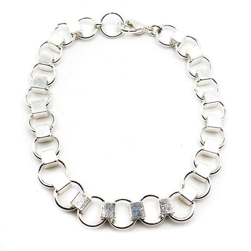 Cube Chain Maille silver jewelry making kit — DIY set with beads and instructions for creating handmade jewelry